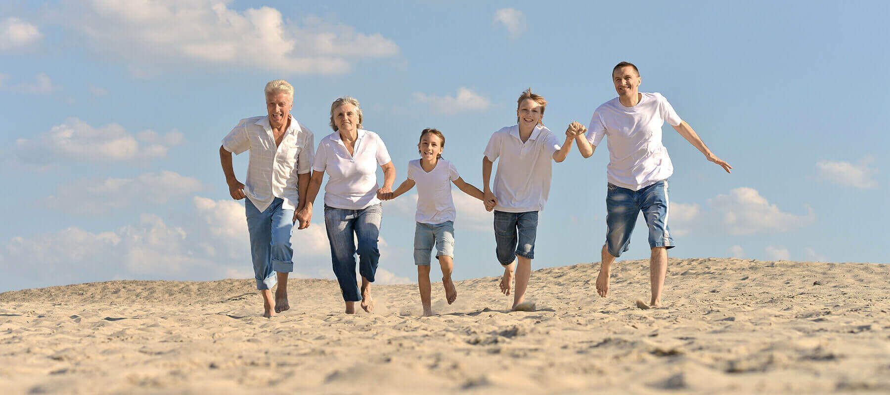 Donate Body to Science banner with family on the beach.